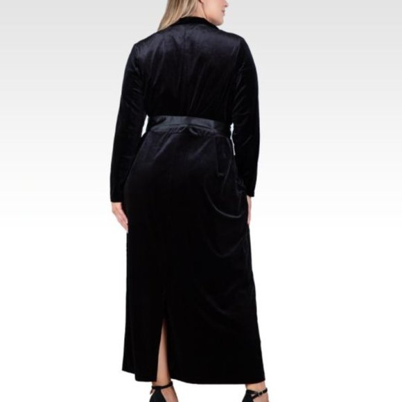NWT 3X Standards & Practices Freya Stretch Velvet Wrap Midi Coat Dress - Picture 3 of 3